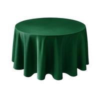 Biscaynebay Textured Fabric Christmas Round Table Cloth 90", Hunter Green Water Resistant Folding Table Covers for Dining, Kitchen, Wedding & Parties Machine Washable