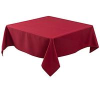 Biscaynebay Textured Fabric Christmas Square Table Cloth 60x60 Inch, Red Water Resistant Spill Proof Tablecloths for Dining, Kitchen, Wedding and Parties, Machine Washable