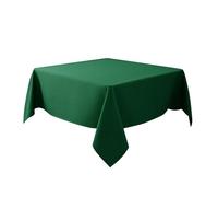 Biscaynebay Textured Fabric Christmas Square Tablecloths 54x54 Inches, Hunter Green Water Resistant Spill Proof Tablecloths for Dining, Kitchen, Wedding and Parties etc. Machine Washable
