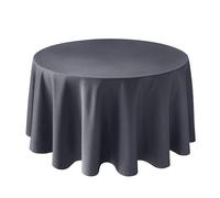 Biscaynebay Textured Fabric Round Tablecloths 90", Dark Grey Water Resistant Washable Table Cloths Circle Folding Table Covers Linen for Dining, Kitchen, Wedding, Parties, etc