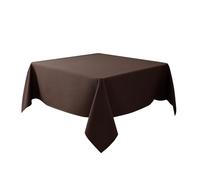 Biscaynebay Textured Fabric Square Tablecloth 60x60 Inch, Brown Water Resistant Table Cloth Small Card Folding Table Covers Linen for Dining, Kitchen, Wedding and Parties etc. Machine Washable