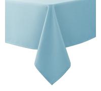 Biscaynebay Textured Fabric Tablecloths 52x70 Inches Rectangular, Light Blue Water Resistant Tablecloths for Dining, Kitchen, Wedding, Parties etc. Machine Washable