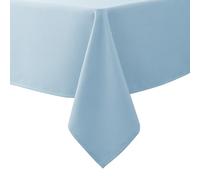 Biscaynebay Textured Fabric Tablecloths 60x84 Inches Rectangular, Light Blue Water Resistant Tablecloths for Dining, Kitchen, Wedding, Parties etc. Machine Washable