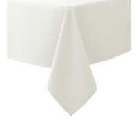 Biscaynebay Textured Fabric Tablecloths 70x120 Inches Rectangular, Ivory Water Resistant Tablecloths for Dining, Kitchen, Wedding, Parties etc. Machine Washable