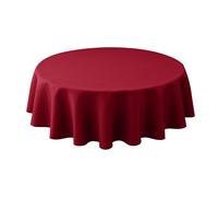 Biscaynebay Textured Round Tablecloths 60 Inches in Diameter, Red Water Resistant Spill Proof Fabric Tablecloths for Dining, Kitchen, Wedding, Parties etc, Machine Washable