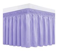 Biscaynebay Wrap Around Bed Skirts for Queen Size Beds 18" Drop, Lavender Adjustable Elastic Dust Ruffles Easy Fit Wrinkle Resistant Silky Luxurious Fabric Machine Washable