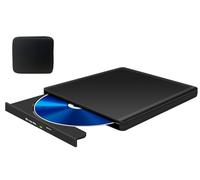 Biscon External Blu-ray Drives for PC: USB 3.0 Type-C Aluminum Blu ray Burner Writer with Carrying Case - Slim Portable 3D BD Bluray Drive for Laptop Mac Windows 11/10 MacBook Pro Air