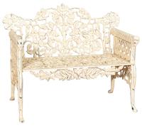 Biscottini Antique Cast Iron Garden Bench 110x56x86 Liberty Style Vintage