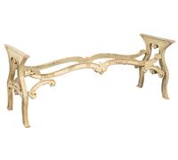 Biscottini Antique Cast Iron Gold Rectangular Desk Table Base 71x183x58