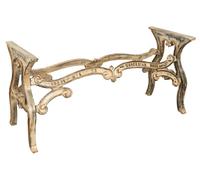Biscottini Antique Cast Iron Table Base Industrial Desk Legs 148x58x70