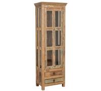 Biscottini Antique Reclaimed Solid Wood Display Cabinet 183x63x38 cm