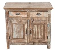 Biscottini Antique Solid Wood TV Stand Sideboard Cabinet 81x41x74 cm Red