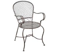 Biscottini Antique Wrought Iron Armchair Chair With Armrests 57x55x95 cm