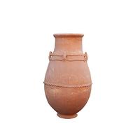 Biscottini Artisanal Terracotta Pot 60 x 60 x 110 cm - Round Outdoor and Indoor Pot - Large Decorative Pots - Outdoor Flower Pots - Terracotta Plant Pot - Balcony Planter - Amphora