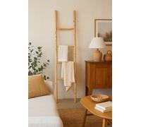 Biscottini Bathroom Towel Ladder 168 x 36 x 3 cm - Decorative Wooden Ladder - Wooden Towel Rail Ladder - Wall Mounted Towel Ladder, Metal, Bamboo