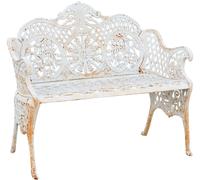 Biscottini Cast Iron Garden Bench Divanetto White 110x55x90 Antique