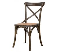 Biscottini Chair Wood Rattan Black Vintage Kitchen Dining Bistro Vintage