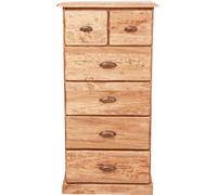 Biscottini Country 6-Drawer Solid Wood Dresser 63x41x120cm Chest