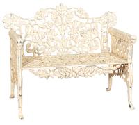 Biscottini Country Bench Cast Iron 110x56x86cm Shabby Chic Solid Wood