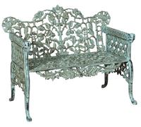 Biscottini Country Bench Cast Iron 110x56x86cm Shabby Chic Solid Wood