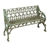 Biscottini Country Cast Iron Bench Divanetto 130x47x79 Shabby Chic Solid