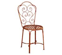 Biscottini Country Cast Iron Chair 44x50x97 cm Red Garden Kitchen