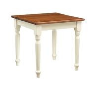 Biscottini Country Chic Solid Wood Square Desk Table White Walnut 80x80