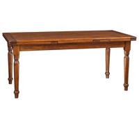Biscottini Country Extendable Desk Table Solid Wood 180 to 290 Walnut