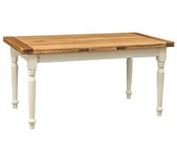 Biscottini Country Extendable Dining Desk Table, Distressed White Wood 160