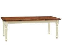 Biscottini Country Extendable Dining Table Solid Wood 330 cm White Walnut