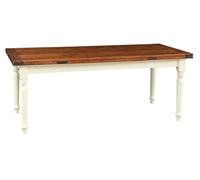 Biscottini Country Extendable Dining Table Solid Wood White Walnut 200x90
