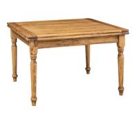 Biscottini Country Extendable Solid Linden Wood Dining Table 120x120x80