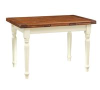 Biscottini Country Extendable Solid Wood Dining Table White Walnut 120x80