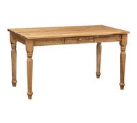 Biscottini Country Pine Wood Desk Table 140x80x80 Shabby Chic Entryway