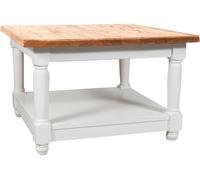 Biscottini Country Solid Beech Wood Side Table White 70x70x45 cm