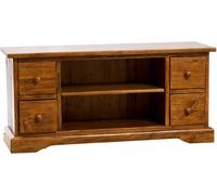 Biscottini Country Solid Beech Wood TV Stand Lounge Cabinet 129x40x60