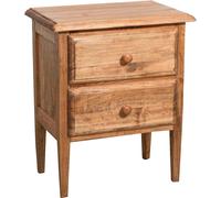Biscottini Country Solid Maple Wood Bedside Table Natural 55x35x65 Drawer