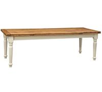 Biscottini Country Solid Maple Wood Extendable Dining Table White 380
