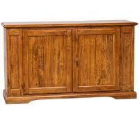 Biscottini Country Solid Wood Credenza Sideboard Tiglio Walnut Rustic 180x58x105