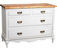 Biscottini Country Solid Wood Dresser White Walnut 107x47x80 Bedroom