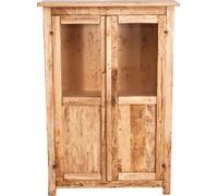 Biscottini Country Solid Wood Natural Display Cabinet 68x25x198cm