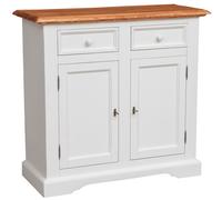 Biscottini Country Solid Wood Sideboard Cabinet White 110x45x103 cm