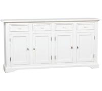 Biscottini Country Solid Wood Sideboard White Distressed 202x45x103 cm