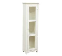Biscottini Country White Distressed Wood Display Cabinet 40x25x130cm