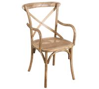 Biscottini Country Wood Armchair Chair, 43x50x89 Shabby Chic, Solid