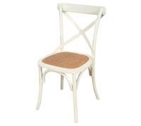 Biscottini Country Wood Chair Shabby Chic 48x52x88 cm Antique White