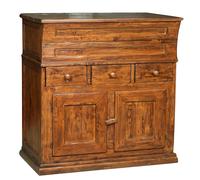 Biscottini Country Wooden Sideboard Solid Beech Walnut 100x55x101 cm 2 Years