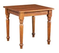 Biscottini Fixed Square Solid Wood Desk Table Walnut Country 80x80