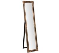 Biscottini Floor Mirror Wood Silver Black 40x170 cm Antique Style