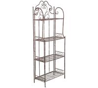 Biscottini Foldable Wrought Iron Etagere Shelf for Outdoor Garden, 63x33x165 cm